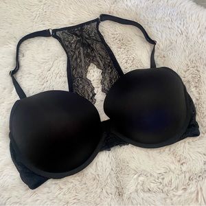 Black Dream Angels Push-up Lace Racerback Keyhole Bra Victoria’s Secret size 38D